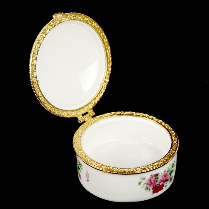 Шкатулка керамика "Розовые розы" МИКС 3,5х7х7,5 см