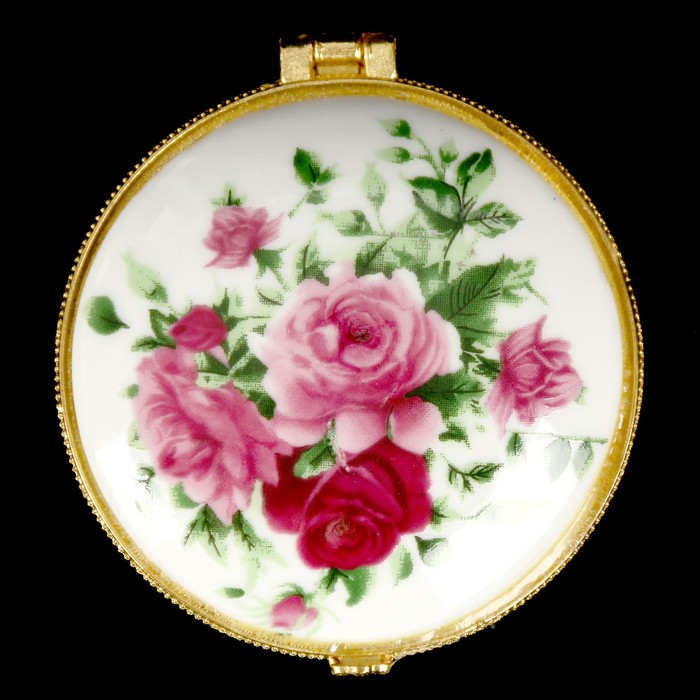 Шкатулка керамика "Розовые розы" МИКС 3,5х7х7,5 см