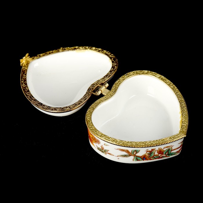 Шкатулка керамика "Оранжевые цветы" МИКС 3,5х7х7,5 см