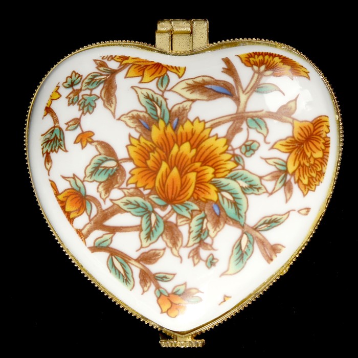 Шкатулка керамика "Оранжевые цветы" МИКС 3,5х7х7,5 см