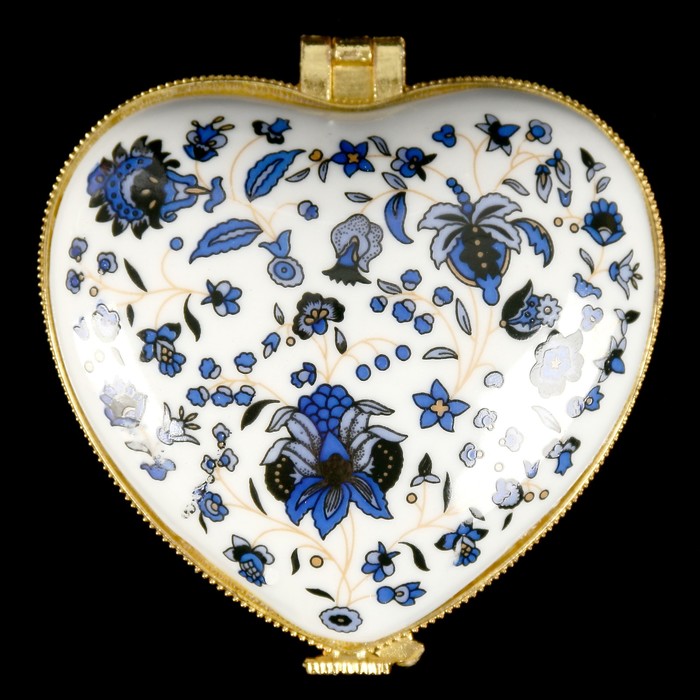 Шкатулка керамика "Синие цветы" МИКС 3,5х7х7,5 см