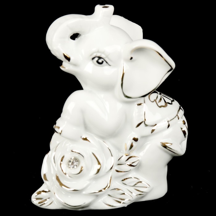 Сувенир керамика "Слонёнок с розой" МИКС 10,5х8,5х4,5 см