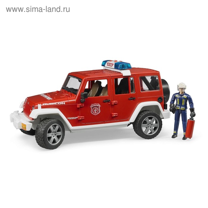 Внедорожник Jeep Wrangler Unlimited Rubicon Пожарная с фигуркой машинка bruder внедорожник jeep wrangler unlimited rubicon полиция с фигуркой