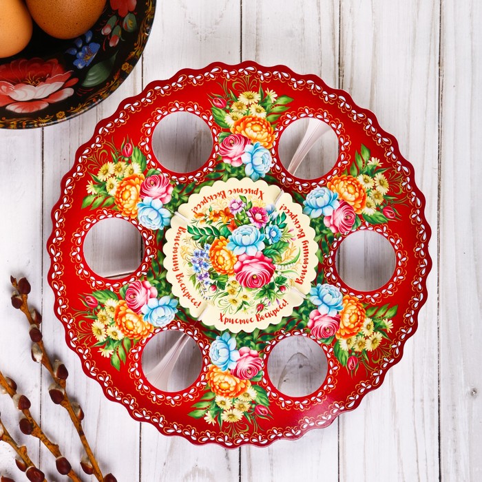 Подставка пасхальная на 6 яиц "Цветочная"