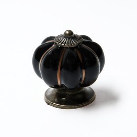 Ручка кнопка керамическая Ceramics 001, чёрная