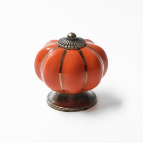 Ручка-кнопка Ceramics 001, керамическая, оранжевая