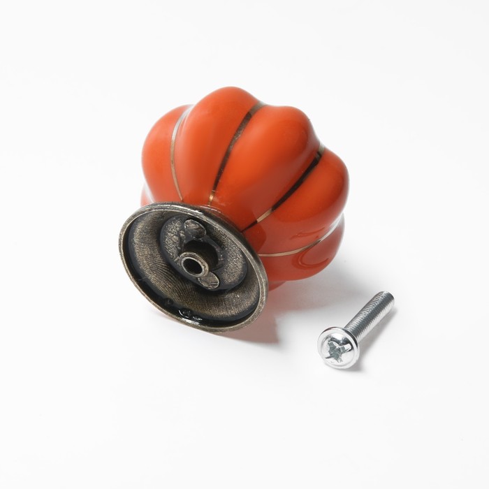 Ручка-кнопка Ceramics 001, керамическая, оранжевая