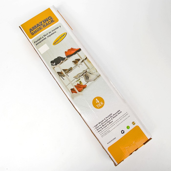 Полка для обуви 4 яруса, 50х16х45 см, белый