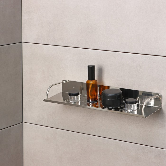 Полка для ванной настенная, 40×12×4 см, нержавеющая сталь