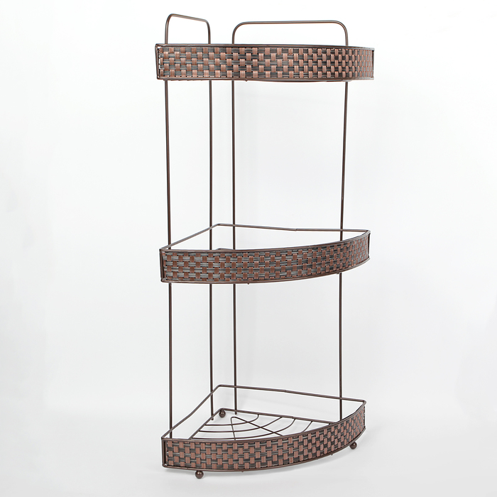 Полка 3х-ярусная угловая "Корзинка", цвет коричневый