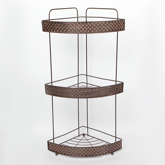 Полка 3х-ярусная угловая "Корзинка", цвет коричневый