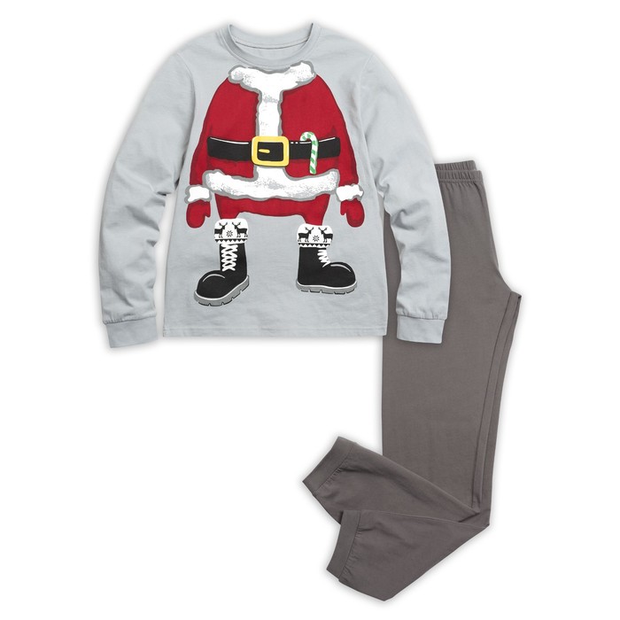 Пижама для мальчика, рост 128 см, цвет серый