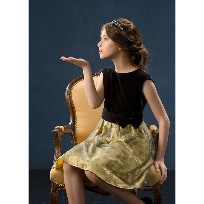 Платье нарядное для девочки, рост 122 см, цвет чёрный