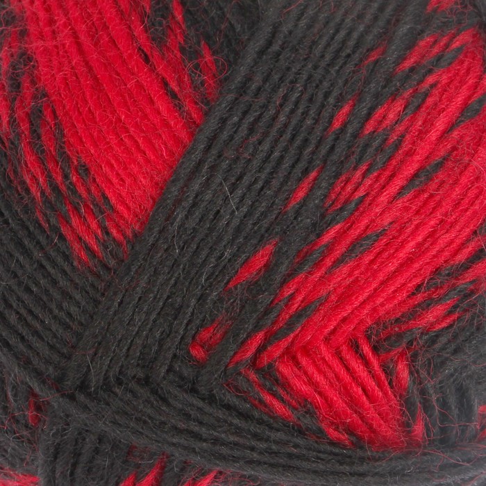Пряжа "Adelia Bella" 67% шерсть, 33% полиэстер 266м/100гр (09 бордовый-черный)