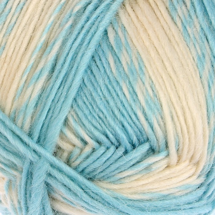 Пряжа "Adelia Bella" 67% шерсть, 33% полиэстер 266м/100гр (12 св.голубой-белый