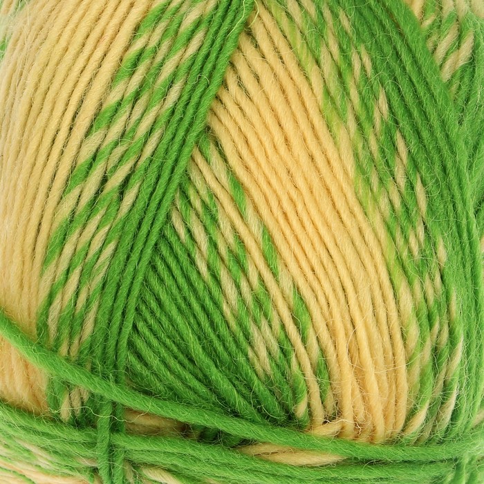 Пряжа "Adelia Bella" 67% шерсть, 33% полиэстер 266м/100гр (20 яр.зел-желтый)