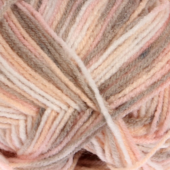 Пряжа "Adelia Jane" 100% акрил 227м/50гр (07 белый-бежевый-св.роз)