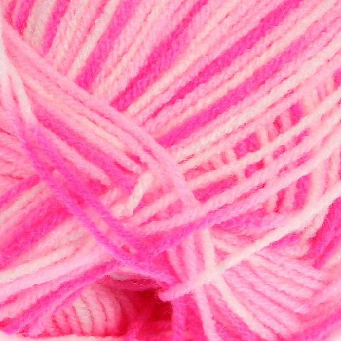 Пряжа "Adelia Jane" 100% акрил 227м/50гр (11 белый-розовый-яр.роз)