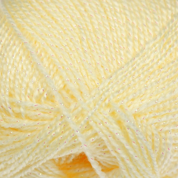 Пряжа "Adelia Leda" 99% акрил, 1% люрекс 340м/100гр (200 молочный)