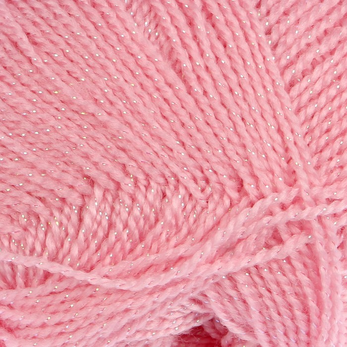Пряжа "Adelia Leda" 99% акрил, 1% люрекс 340м/100гр (202 розовый)