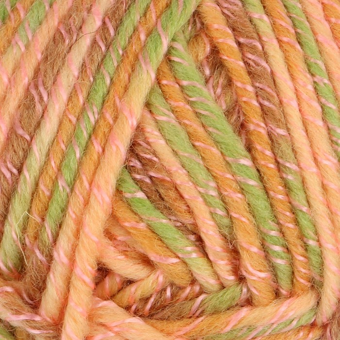 Пряжа "Adelia Nelly" 70% шерсть, 30% акрил 100м/100гр (06 св .персик-св.зел-коричн)