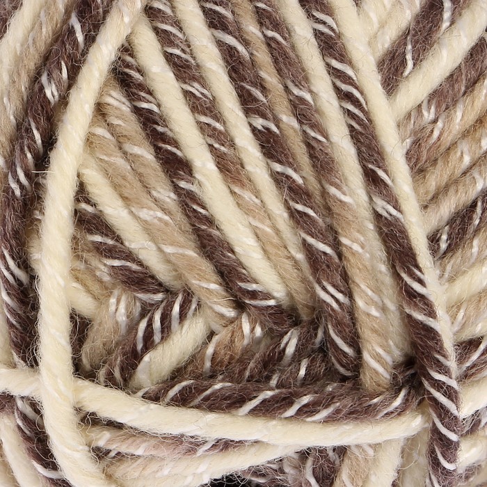 Пряжа "Adelia Nelly" 70% шерсть, 30% акрил 100м/100гр (18 белый-бежевый-коричн)