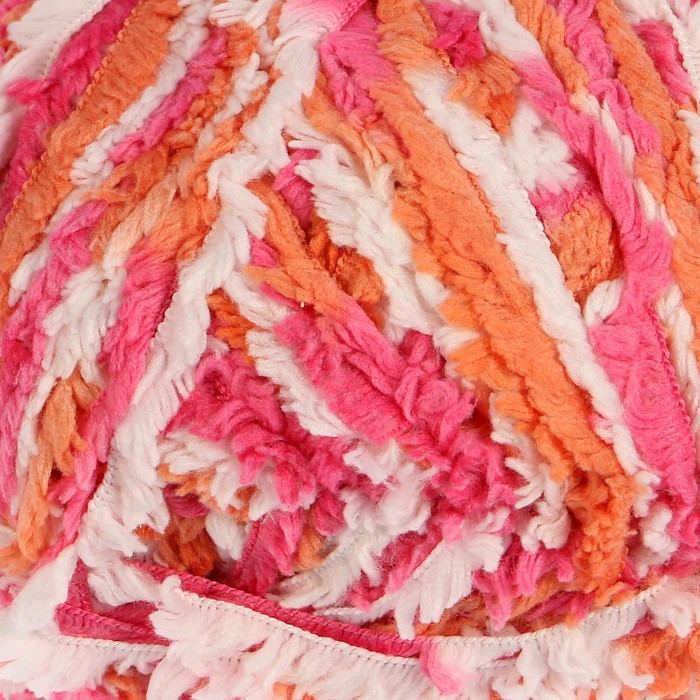 Пряжа "Adelia Sofia" 100% полиэстер 90м/50гр (25 яр.роз-св.оранж-белый)