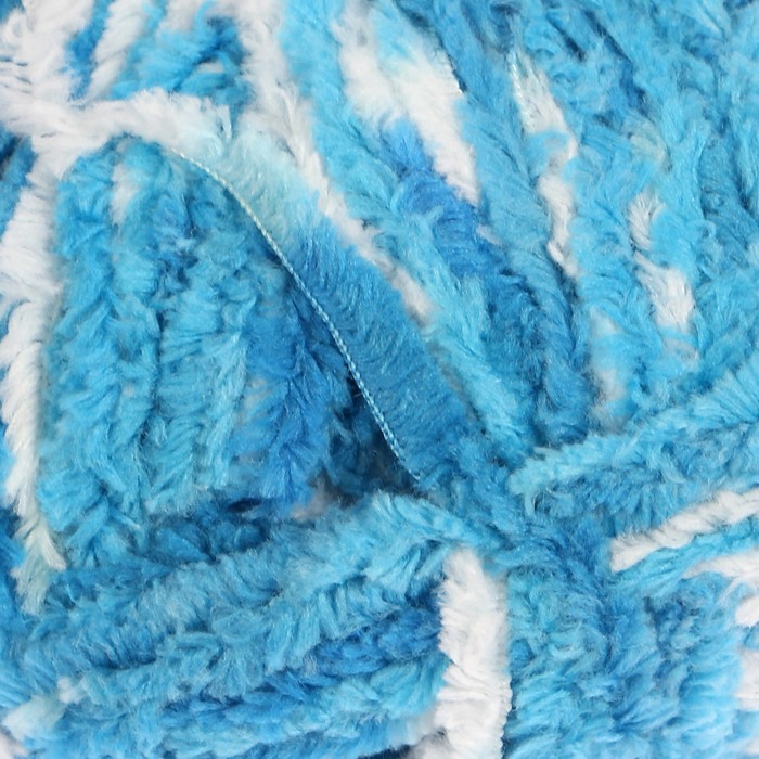 Пряжа "Adelia Sofia" 100% полиэстер 90м/50гр (27 синий-голубой-белый)