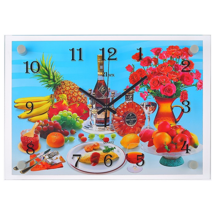 Часы настенные прямоугольные "Яства", 25х35 см микс