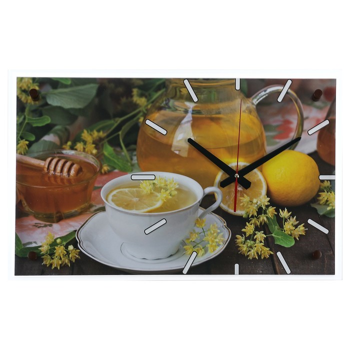 Часы настенные прямоугольные "Липовый чаек", 36х60 см микс