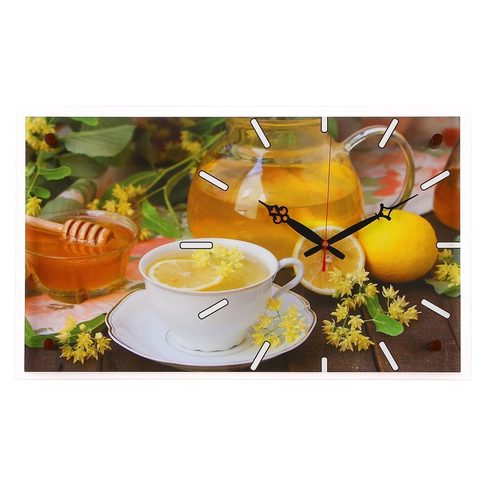 Часы настенные прямоугольные "Липовый чаек", 36х60 см микс