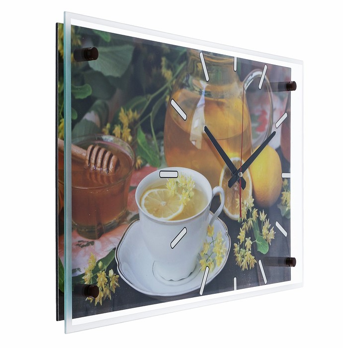Часы настенные прямоугольные "Липовый чаек", 36х60 см микс