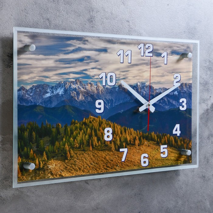 Часы настенные прямоугольные "Умиротворение в горах", 36х60 см