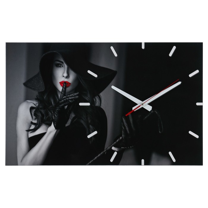 Часы настенные прямоугольные "Девушка-загадка", 37х61 см микс