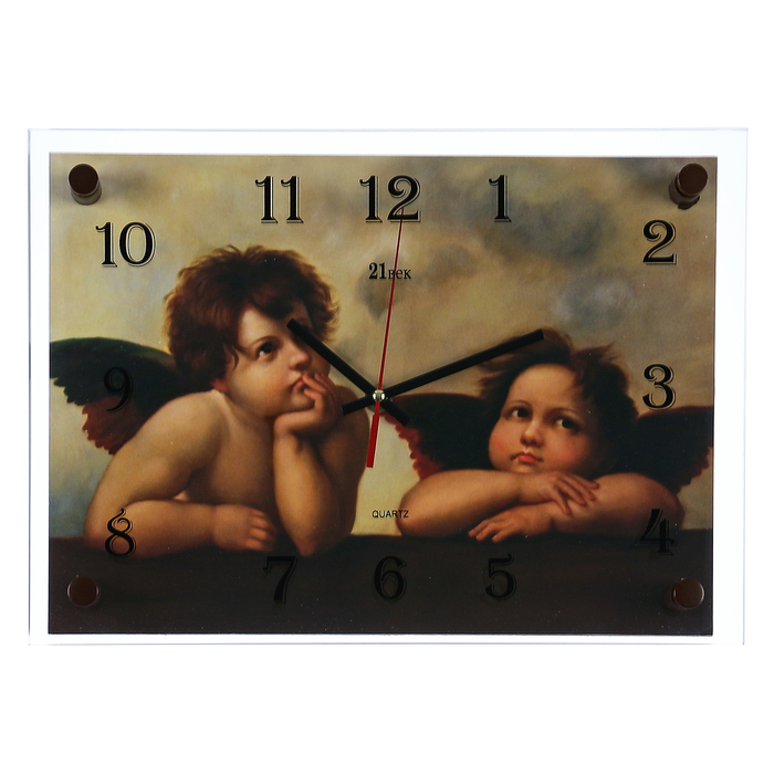 Часы настенные прямоугольные &quot;Ангелы Рафаэля&quot;, 25х35 см микс