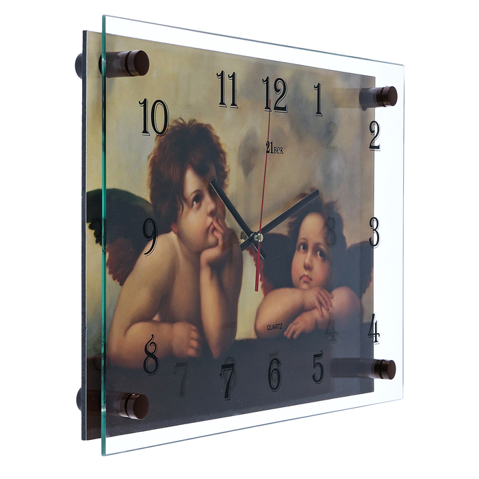 Часы настенные прямоугольные "Ангелы Рафаэля", 25х35 см микс