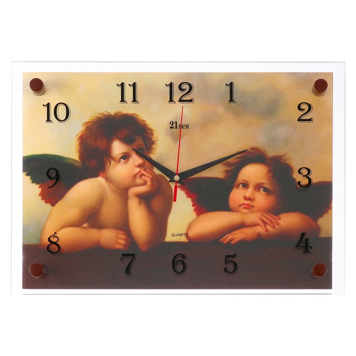 Часы настенные прямоугольные "Ангелы Рафаэля", 25х35 см микс