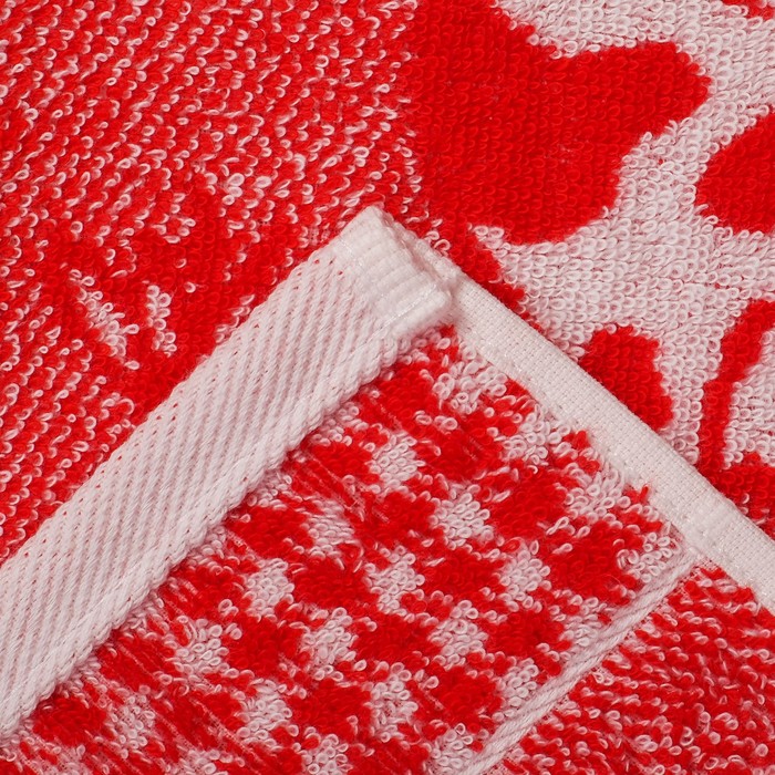Полотенце махровое Happy cow ПЛ-2702-3072, 30х70, цв. 10000, красный, хл.100%, 420 гр/м