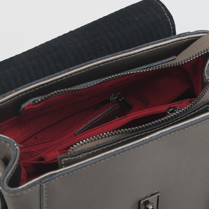 Сумка женская на молнии, 1 отдел с перегородкой, длинный ремень, наружный карман, цвет красный