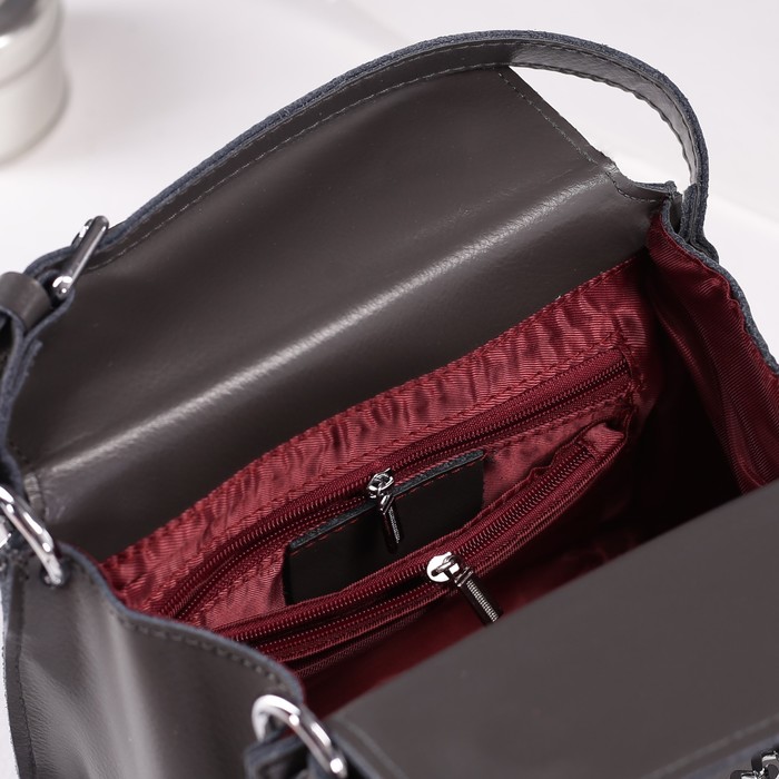 Сумка женская на молнии, 1 отдел, длинный ремень, цвет серый