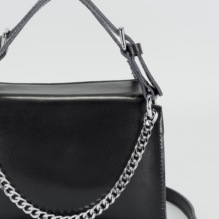 Сумка женская на молнии, 1 отдел, длинный ремень, цвет чёрный