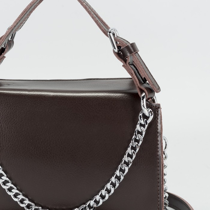 Сумка женская на молнии, 1 отдел, длинный ремень, цвет коричневый