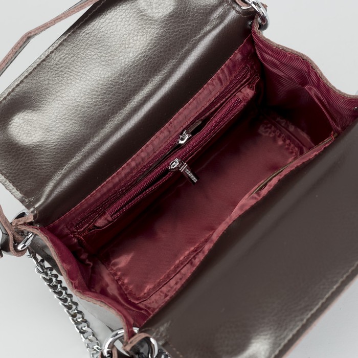 Сумка женская на молнии, 1 отдел, длинный ремень, цвет коричневый