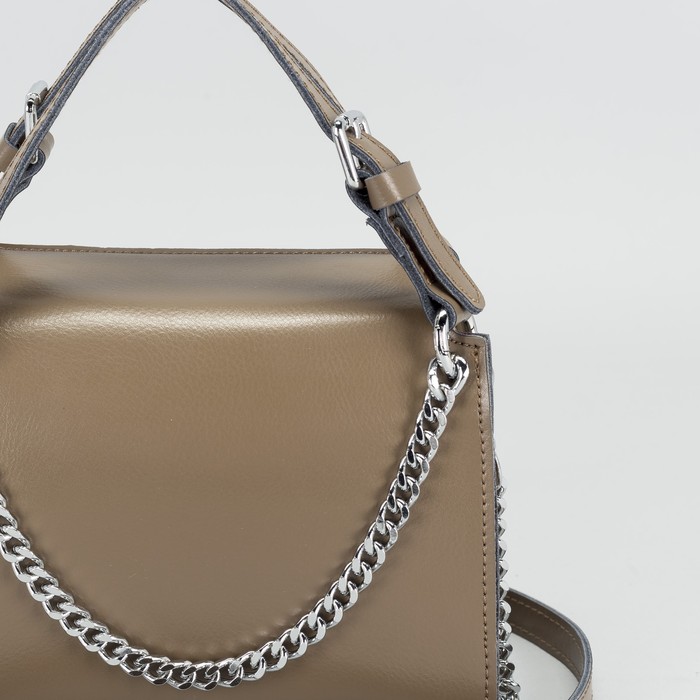 Сумка женская на молнии, 1 отдел, длинный ремень, цвет хаки