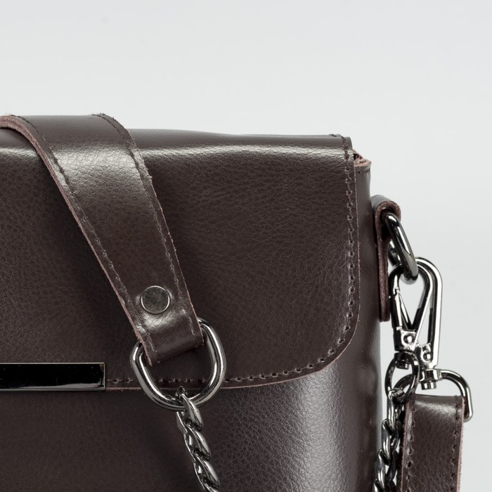 Сумка женская на молнии, 1 отдел с перегородкой, наружный карман, длинный ремень, цвет коричневый