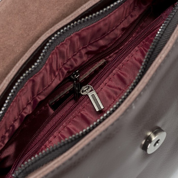 Сумка женская на молнии, 1 отдел с перегородкой, наружный карман, длинный ремень, цвет коричневый