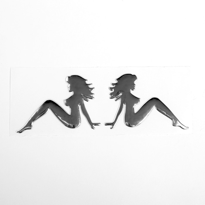 Наклейка декоративная на автомобиль "Девушка", серебро