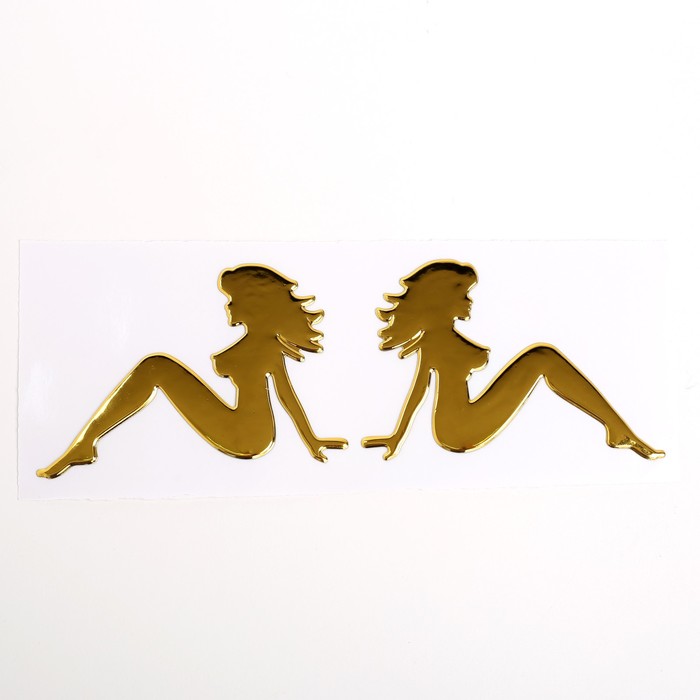 Наклейка декоративная на автомобиль "Девушка", золото