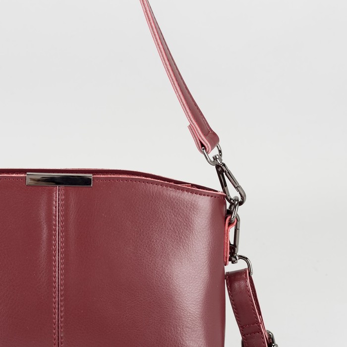 Сумка женская на молнии, 1 отдел, наружный карман, длинный ремень, цвет бордовый