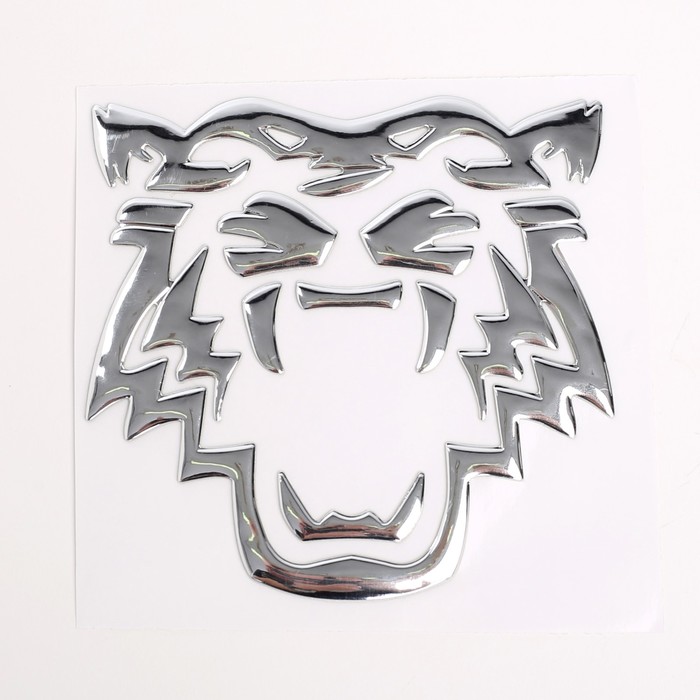 Наклейка декоративная на автомобиль "Лев", серебро